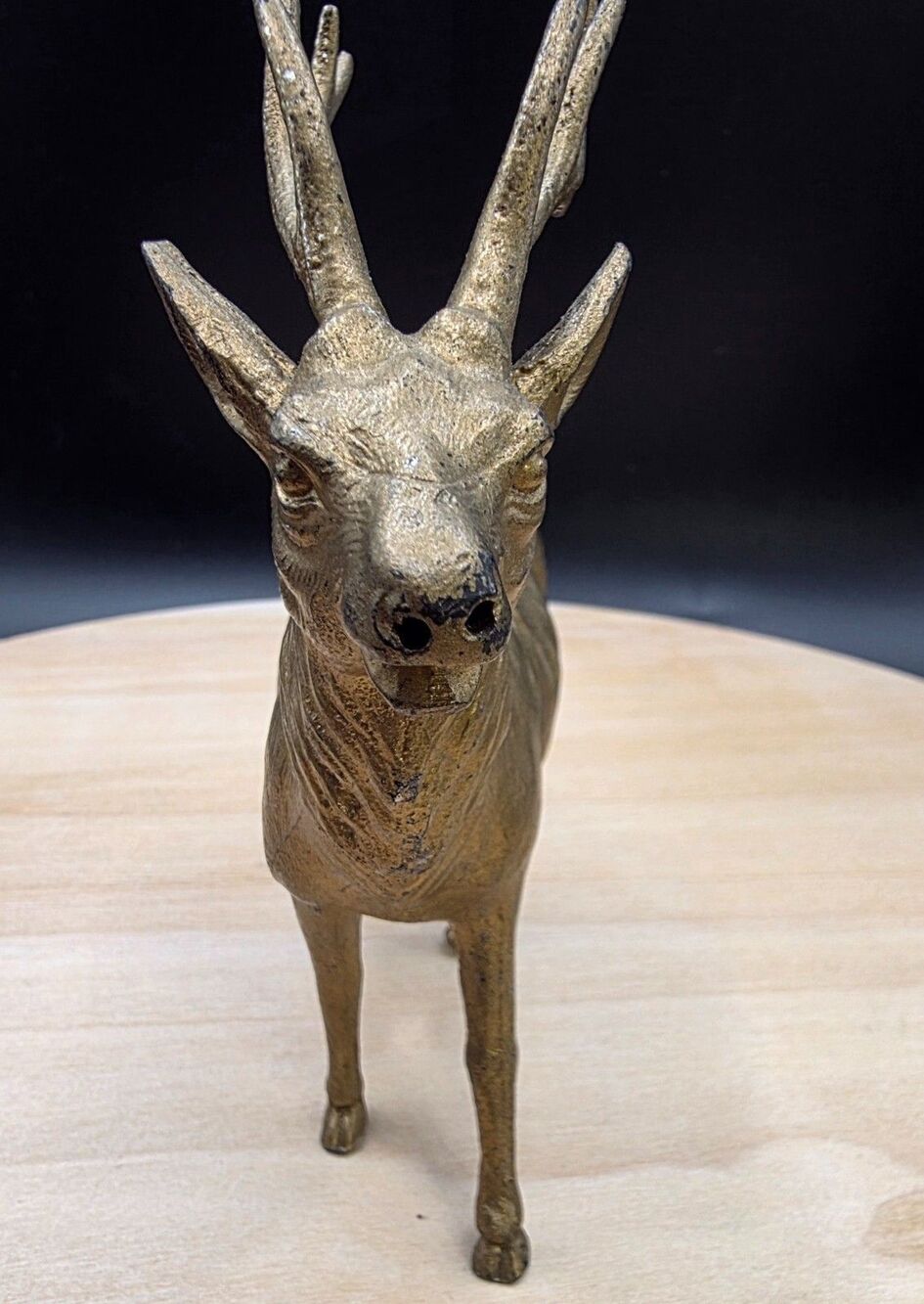 Brass Tone Elk Stag Deer Figurines Set of 3 Wildlife Vintage Made In Japan - Picture 9 of 16